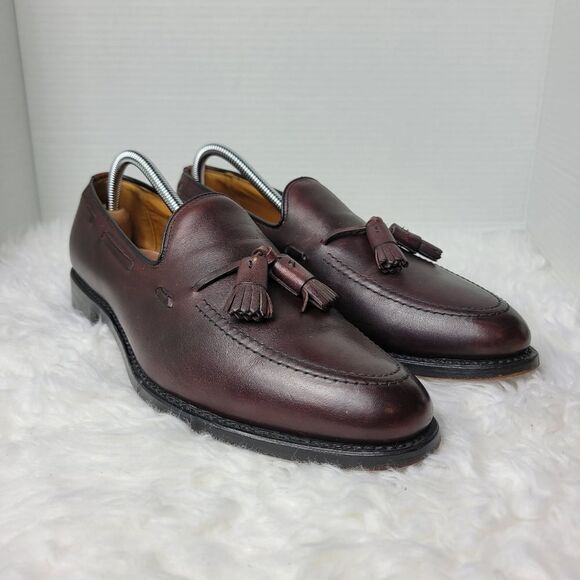 Allen Edmonds Grayson Loafers Men's Size. 10 Brown Leather Tassel Slip On Shoes - Picture 1 of 11